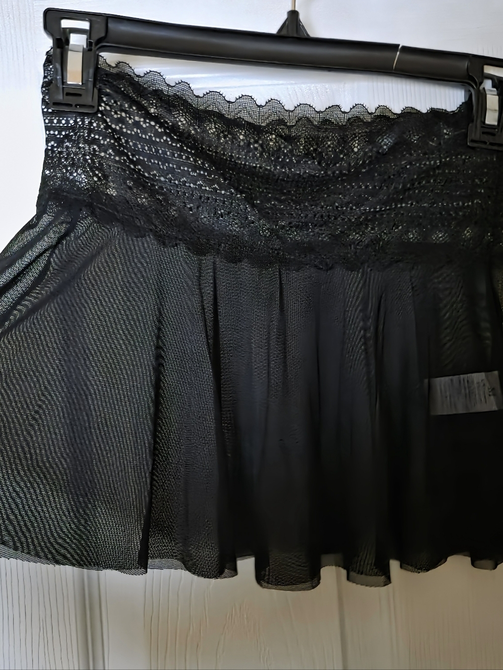 Girls Black Lace Detail Flowy Mini Skirt Size Medium